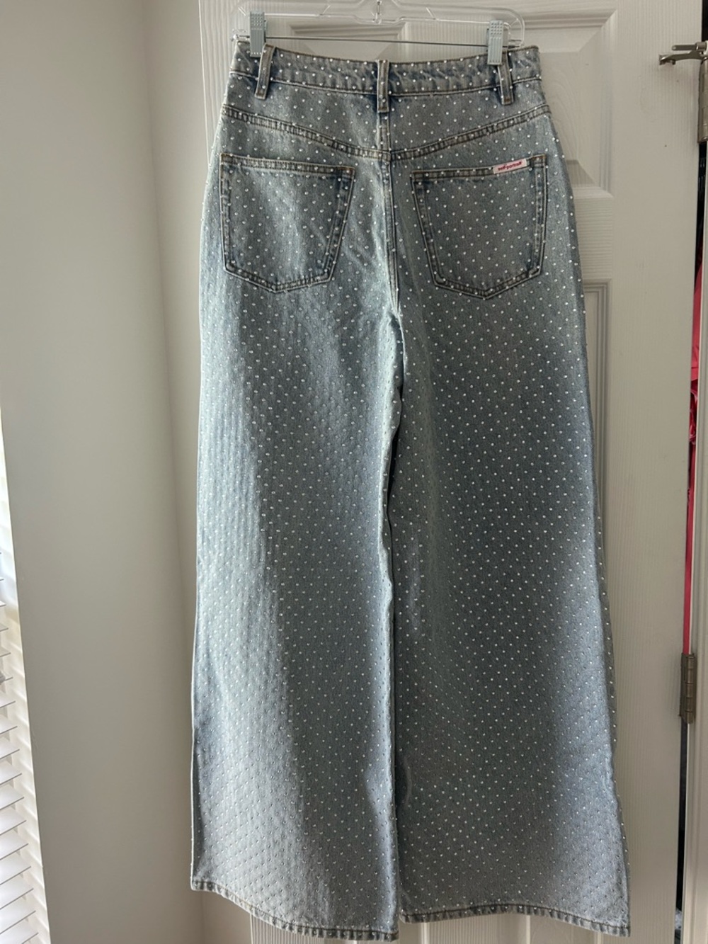 Self-Portrait Pale Blue Rhinestone Jeans - Picture 2 of 9